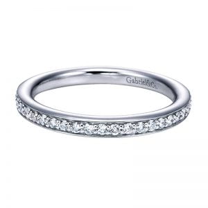 14k White Gold Diamond Straight Wedding Band WB6646W44JJ