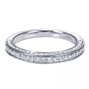 14k White Gold Diamond Straight Wedding Band WB6648W44JJ