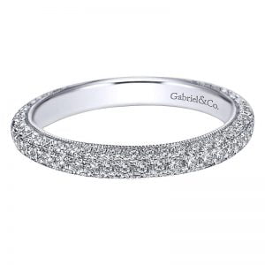 14k White Gold Diamond Straight Wedding Band WB6649W44JJ