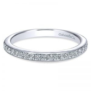 14k White Gold Diamond Straight Wedding Band WB6684W44JJ