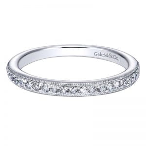 14k White Gold Diamond Straight Wedding Band WB6687W44JJ