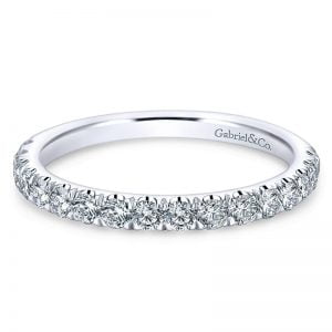 14k White Gold Diamond Straight Wedding Band WB7292W44JJ