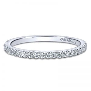 14k White Gold Diamond Straight Wedding Band WB7298W44JJ