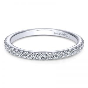 14k White Gold Diamond Straight Wedding Band WB7460W44JJ