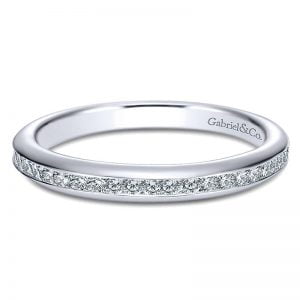 14k White Gold Diamond Straight Wedding Band WB7472W44JJ