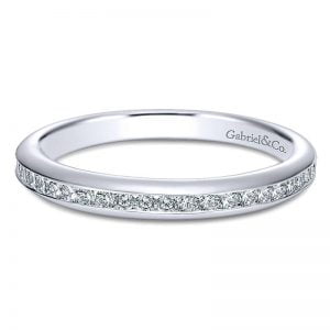 14k White Gold Diamond Straight Wedding Band WB7473W44JJ