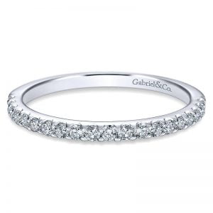 14k White Gold Diamond Straight Wedding Band WB7480W44JJ