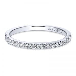 14k White Gold Diamond Straight Wedding Band WB7510W44JJ