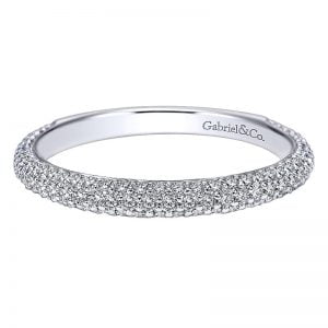 14k White Gold Diamond Straight Wedding Band WB7538W44JJ