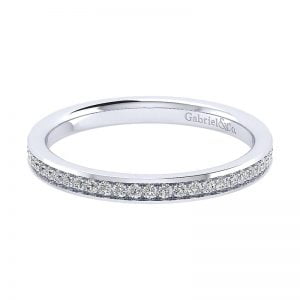 14k White Gold Diamond Straight Wedding Band WB8000W44JJ