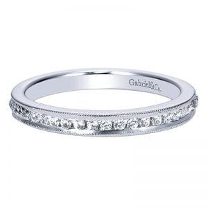 14k White Gold Diamond Straight Wedding Band WB8007W44JJ