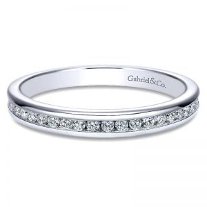 14k White Gold Diamond Straight Wedding Band WB8134W44JJ