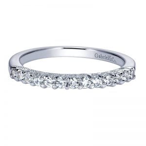 14k White Gold Diamond Straight Wedding Band WB8150W44JJ