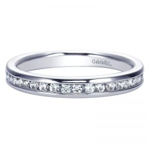 14k White Gold Diamond Straight Wedding Band WB8180W44JJ