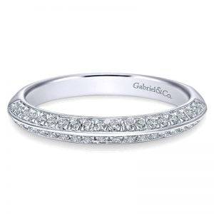 14k White Gold Diamond Straight Wedding Band WB8296W44JJ