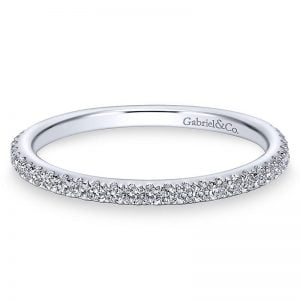 14k White Gold Diamond Straight Wedding Band WB9189W44JJ