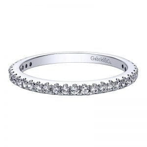 14k White Gold Diamond Straight Wedding Band WB9380W44JJ