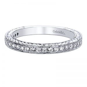 14k White Gold Diamond Straight Wedding Band WB9419W44JJ