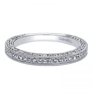 14k White Gold Diamond Straight Wedding Band WB9423W44JJ