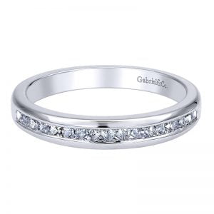 14k White Gold Diamond Straight Wedding Band WB9685W44JJ