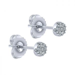 14k White Gold Diamond Stud Earrings EG10596W45JJ
