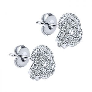 14k White Gold Diamond Stud Earrings EG11104W45JJ
