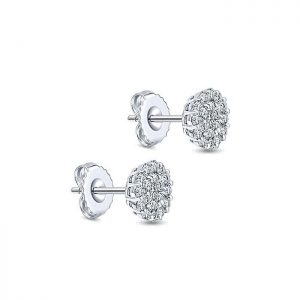 14k White Gold Diamond Stud Earrings EG11187W44JJ