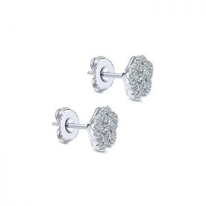 14k White Gold Diamond Stud Earrings EG11271W44JJ