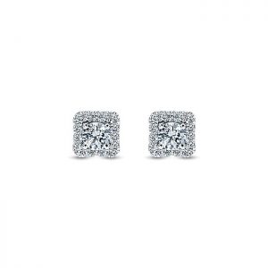 14k White Gold Diamond Stud Earrings EG11327W45JJ