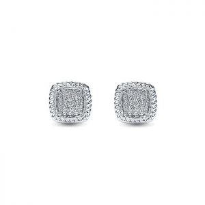 14k White Gold Diamond Stud Earrings EG11556W45JJ