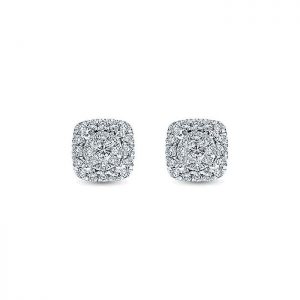 14k White Gold Diamond Stud Earrings EG11562W45JJ