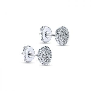 14k White Gold Diamond Stud Earrings EG11563W45JJ