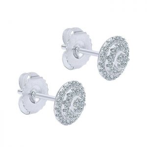 14k White Gold Diamond Stud Earrings EG12225W45JJ