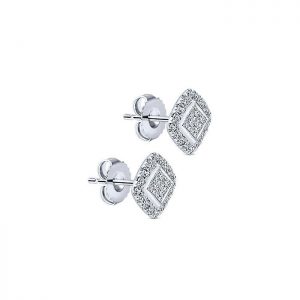 14k White Gold Diamond Stud Earrings EG12280W45JJ