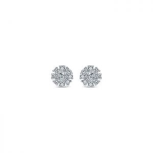 14k White Gold Diamond Stud Earrings EG12377W45JJ