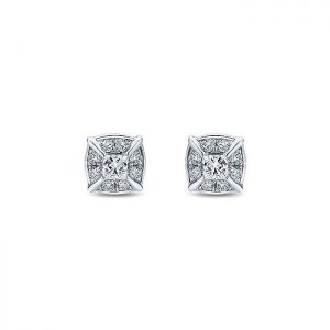 14k White Gold Diamond Stud Earrings EG12612W44JJ