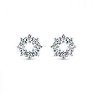 14k White Gold Diamond Stud Earrings EG12614W45JJ