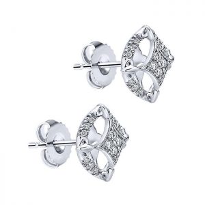 14k White Gold Diamond Stud Earrings EG12659W45JJ
