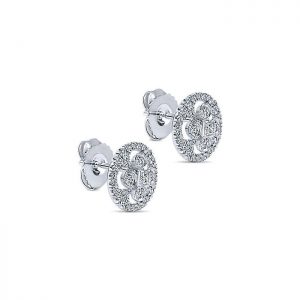 14k White Gold Diamond Stud Earrings EG12661W44JJ