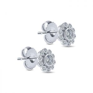 14k White Gold Diamond Stud Earrings EG12865W45JJ