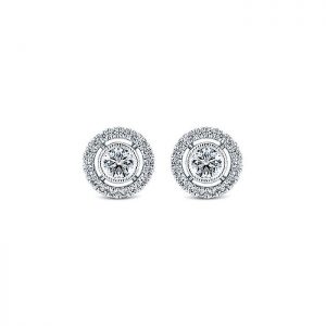 14k White Gold Diamond Stud Earrings EG12888W44JJ
