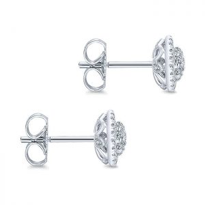 14k White Gold Diamond Stud Earrings EG13171W45JJ