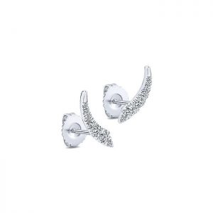 14k White Gold Diamond Stud Earrings EG13178W45JJ