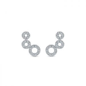 14k White Gold Diamond Stud Earrings EG13179W45JJ