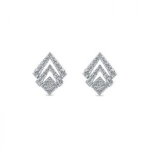 14k White Gold Diamond Stud Earrings EG13184W45JJ