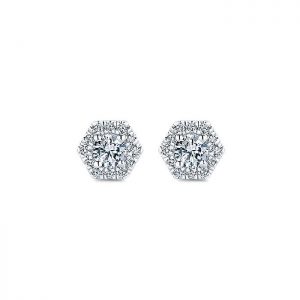 14k White Gold Diamond Stud Earrings EG13235W45JJ