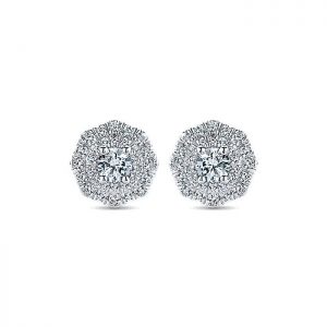 14k White Gold Diamond Stud Earrings EG13236W45JJ