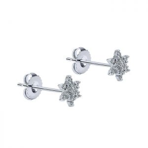 14k White Gold Diamond Stud Earrings EG9012W45JJ