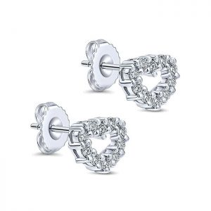 14k White Gold Diamond Stud Earrings EG9210W45JJ