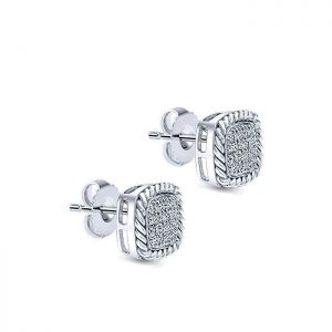 14k White Gold Diamond Stud Earrings EG9487W45JJ